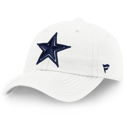 Men's Dallas Cowboys NFL Pro Line by Fanatics Branded White Fundamental Adjustable Hat 2572400
